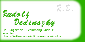 rudolf dedinszky business card